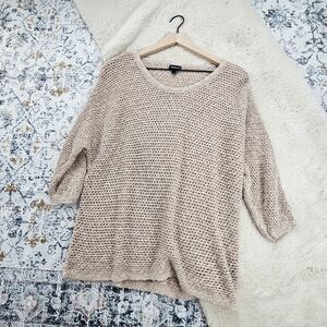 Torrid Beige Open Knit Pullover Sweater 0
